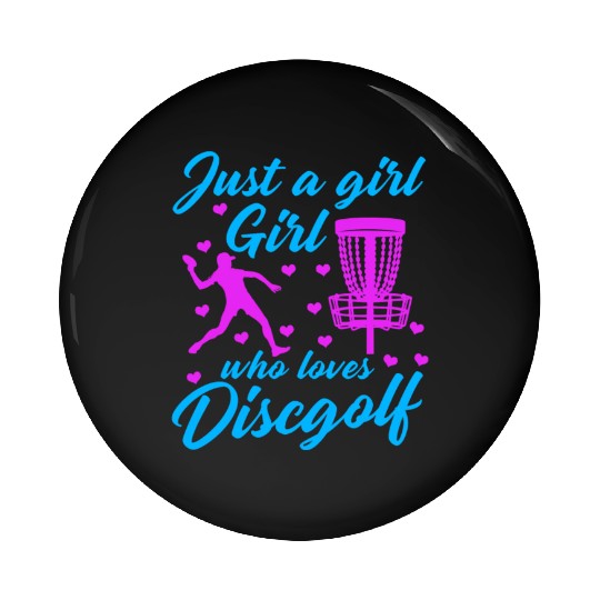 Girl Who Loves Disc Golf Vintage Ultimate Frisbee Pin Buttons