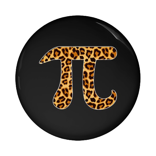 Pi Leopard Print Skin Cheetah Pi Day Math Nerd Pin Buttons