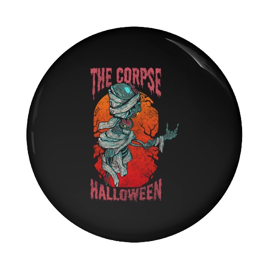 Mummy Creepy Anubis Pin Buttons