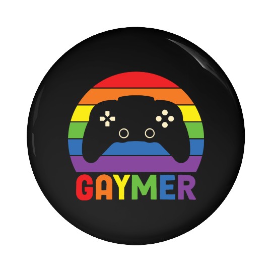 LBGT Flag Gay Pride Human Gaymer Gamer Pin Buttons