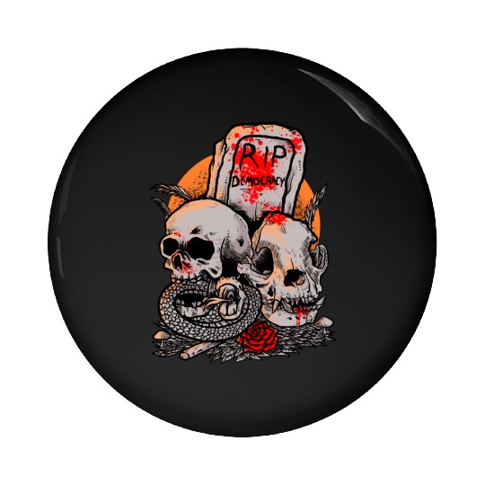 RIP Democrazy Pin Buttons