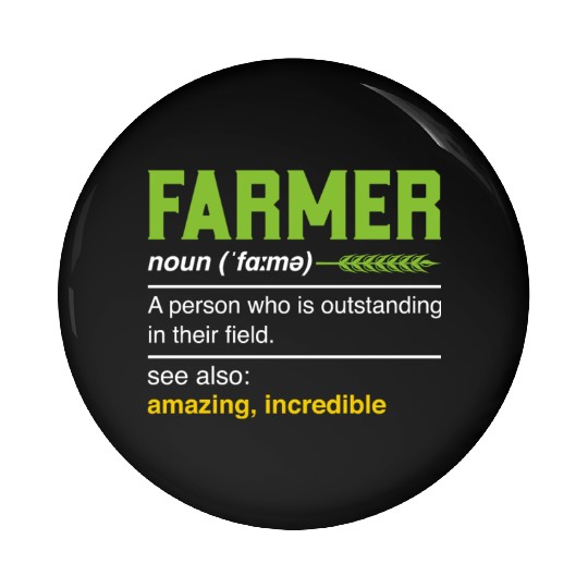 Farmer Definition Noun - Farming Agriculturist Pin Buttons