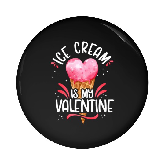 Ice Cream Valentines Day Heart Pin Buttons