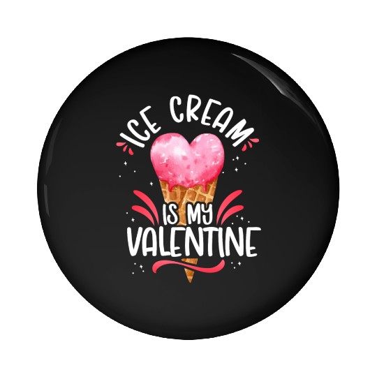 Ice Cream Valentines Day Heart Pin Buttons