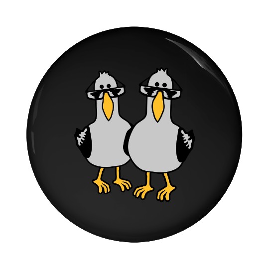 2 seagull friends team Pin Buttons
