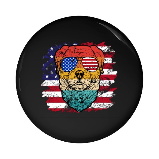 vintage dog lover sublimation flag usa vintage Pin Buttons