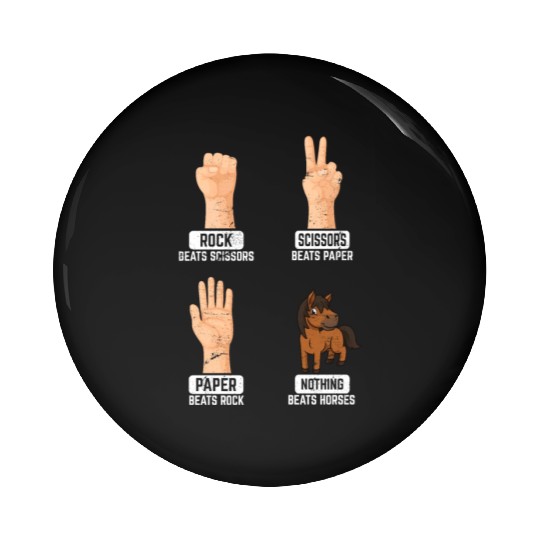 Rock Paper Scissors Nothing Beats Horses Horse Rid Pin Buttons