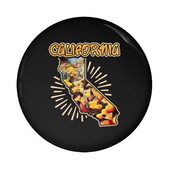 Retro California Flower Pin Buttons