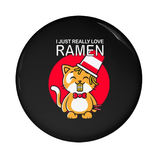 Cat Ramen Lover I Just really love Ramen Pin Buttons