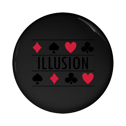 Illusion with card symbols spell magic poker Pin Buttons