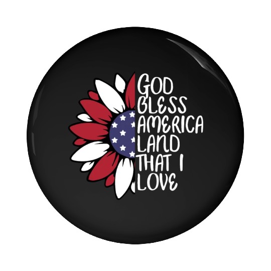 God Bless America Sunflower God Bless USA Pin Buttons