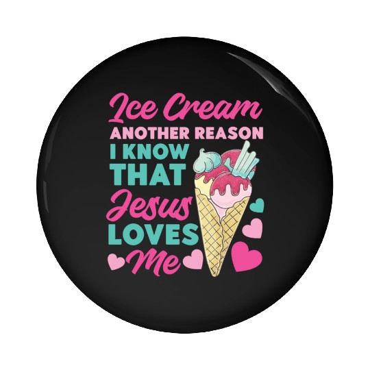 Ice Cream Christian Jesus Cone Ice Pin Buttons