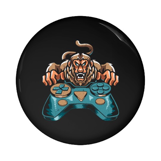 Gamer Proboscis Monkey Ape Wildlife Zookeeper Pin Buttons