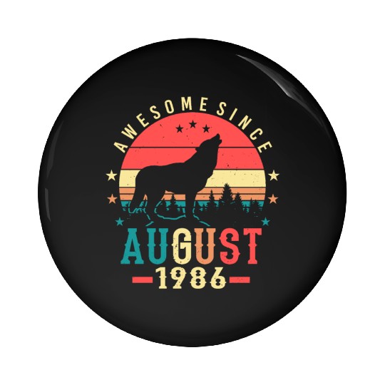 Year Of Construction 1986 In August Pin Buttons