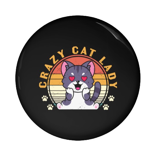 Crazy cat Lady Pin Buttons