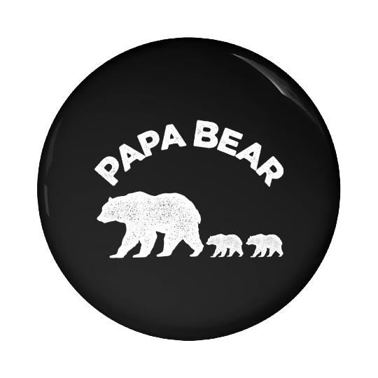 Vintage Papa Bear with Two Cubs Daddy Bear Twin Pin Buttons