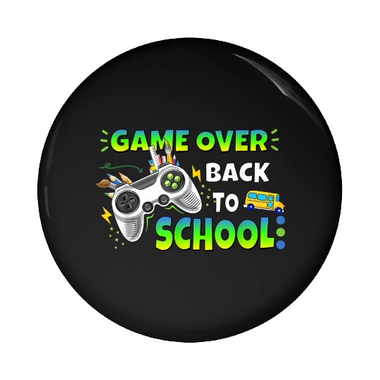 Controller Game Over Back To School Gaming Lover Pin Buttons