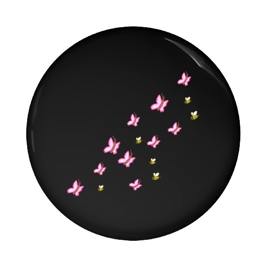 symbols butterflies bees nature flying Pin Buttons