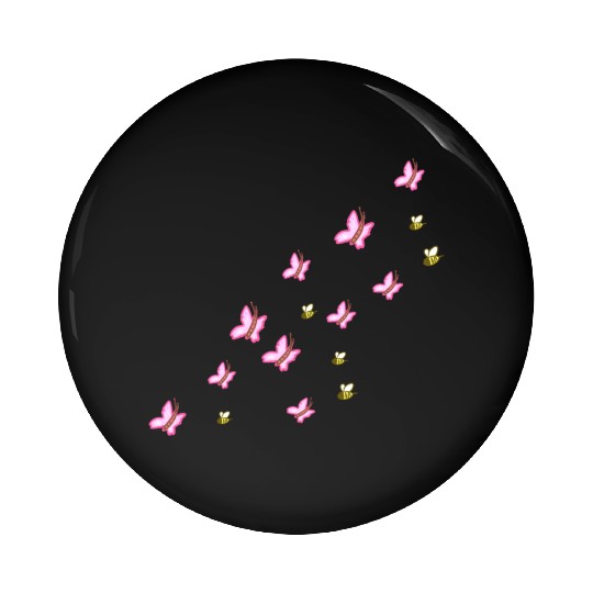 symbols butterflies bees nature flying Pin Buttons