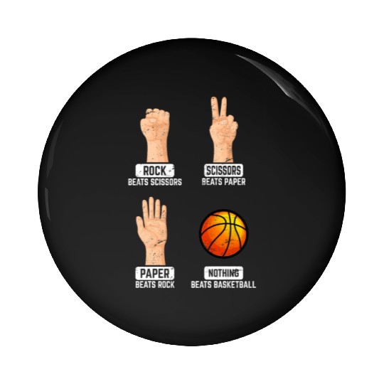 Rock Paper Scissors Nothing Beats Basketball Playe Pin Buttons