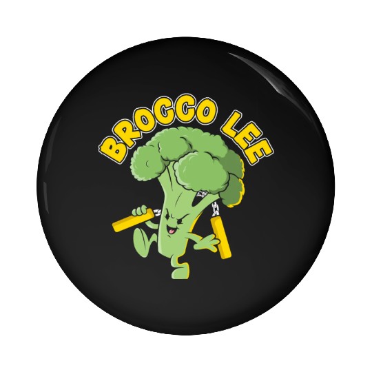 Brocco Lee Vegetable Vegetarian Vegan Broccoli Pin Buttons