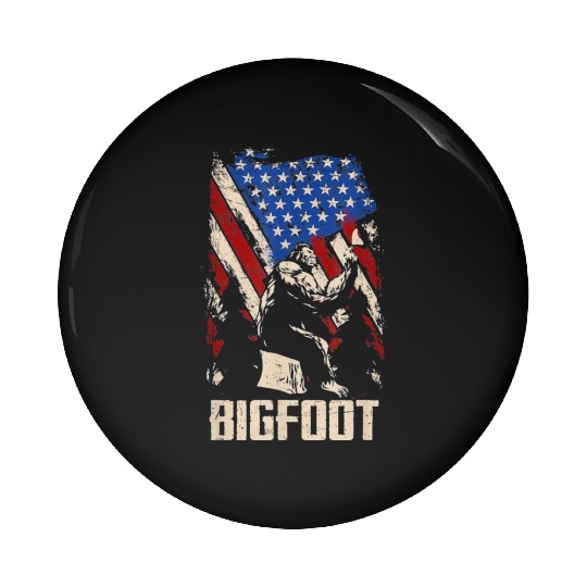 Bigfoot 4th of July US American Pin Buttons
