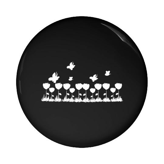 roses line butterfly nature grass Pin Buttons