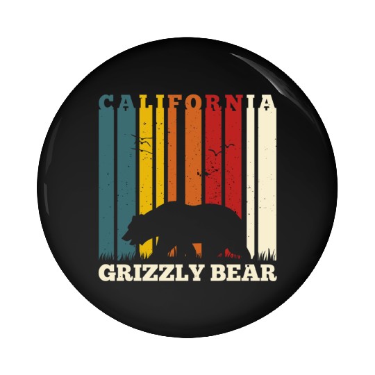 California Bear Retro Pin Buttons