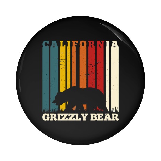 California Bear Retro Pin Buttons