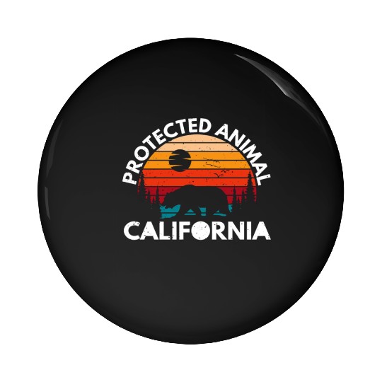 California Bear Retro Pin Buttons