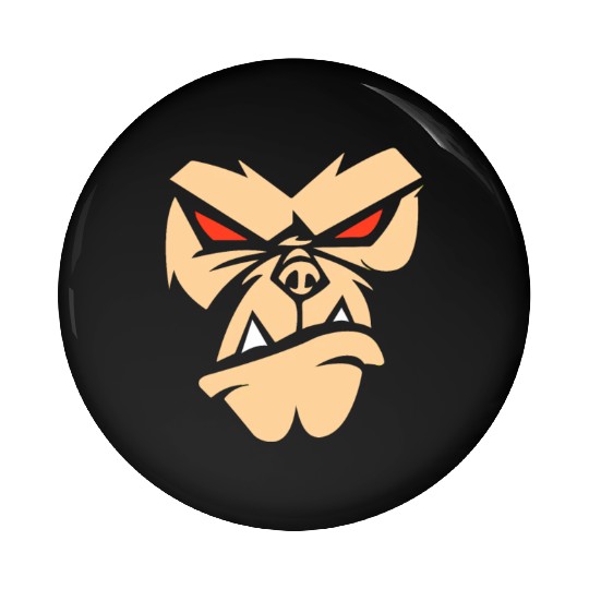 Bad monkey Angry Face - Gorilla Head Pin Buttons