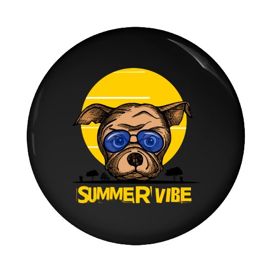 Summer vibes doggy paradise - Dog Lover Pin Buttons