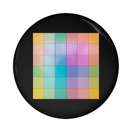 Rainbow Shimmer Multi Squares Pattern Pin Buttons