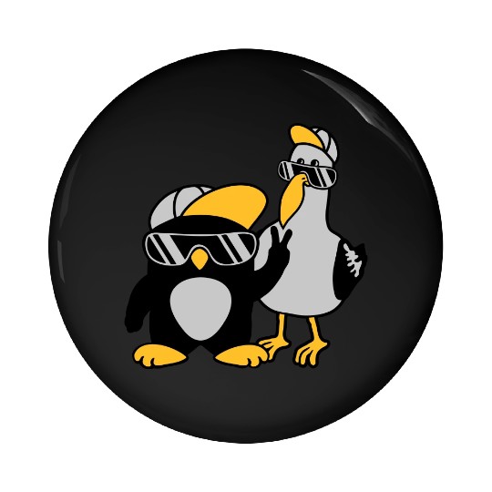 Seagull penguin 2 friends Pin Buttons
