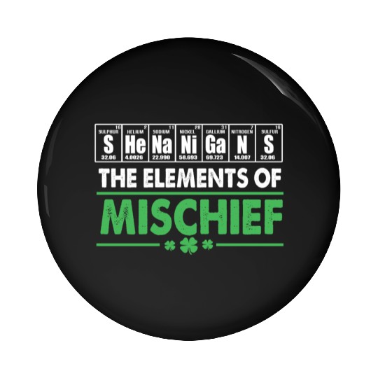 St Patrick Day Science Periodic Table Shenanigans Pin Buttons
