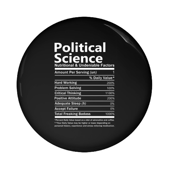 Political Science Pin Buttons - Nutritional And Undeni
