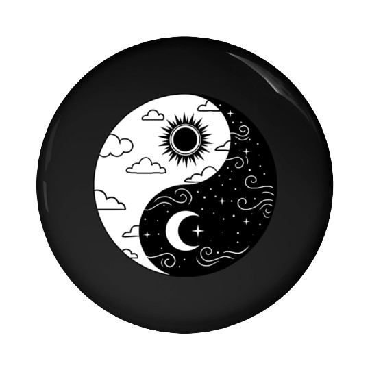 Sun and Moon Yin Yang for Yin Yang Art Lover Pin Buttons