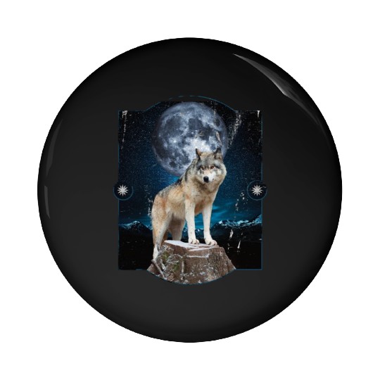 Wolf Moon Forest Wolves Nature Nature Liever Full Pin Buttons
