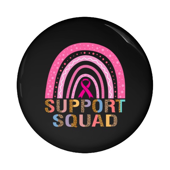 Support Squad Leopard Pink Warrior Breast Cancer Pin Buttons