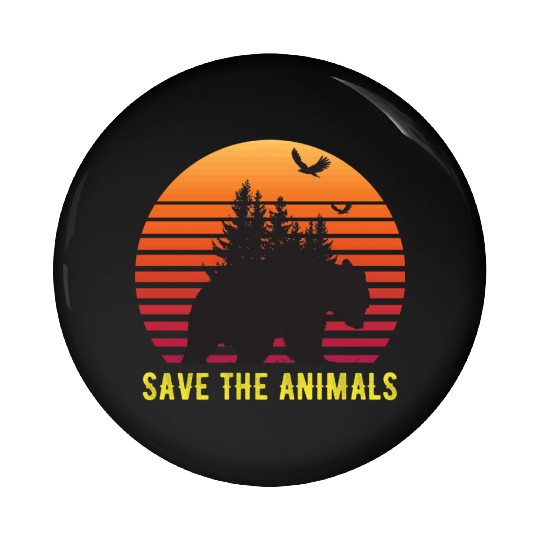 Save The Animals Earth Day Pin Buttons