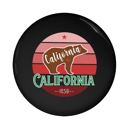 California Bear Flag Pin Buttons