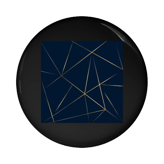 Luxury Gold Navy Blue Geometric Polygon Pin Buttons