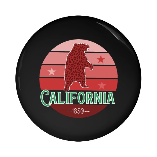 California Bear Flag Pin Buttons