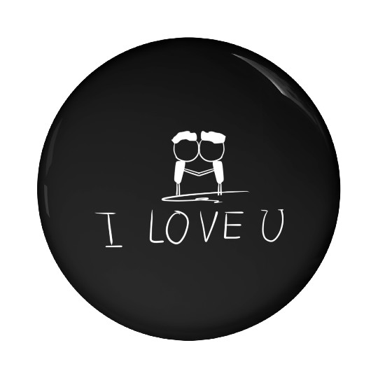 i love you gay couple Pin Buttons