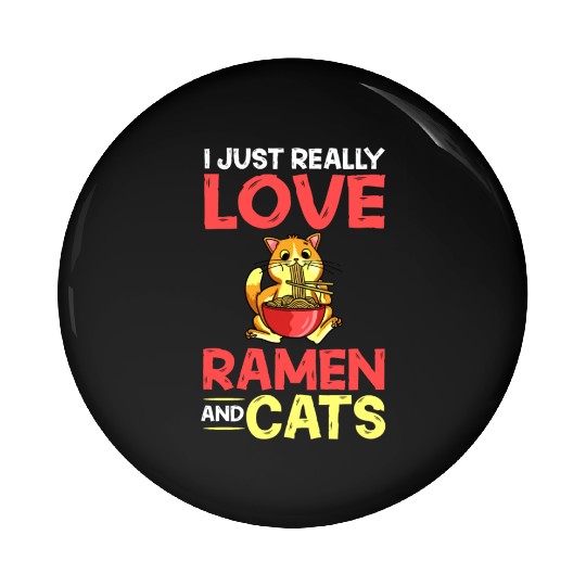 Ramen Cat Bowl Chicken Noodle Soup Japanese Pin Buttons