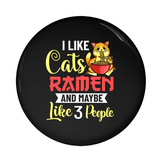 Ramen Cat Bowl Chicken Noodle Soup Japanese Pin Buttons