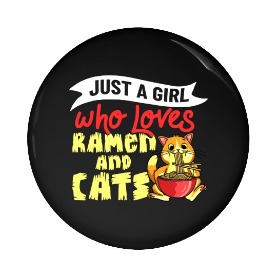 Ramen Cat Bowl Chicken Noodle Soup Japanese Pin Buttons