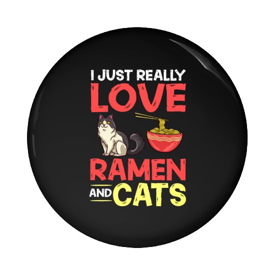 Ramen Cat Bowl Chicken Noodle Soup Japanese Pin Buttons