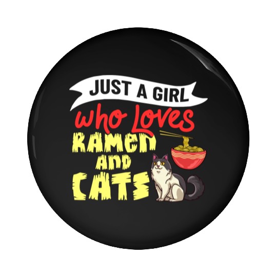 Ramen Cat Bowl Chicken Noodle Soup Japanese Pin Buttons