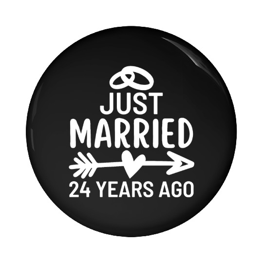 Just Married 24 Years Ago Wedding Anniversary Pin Buttons